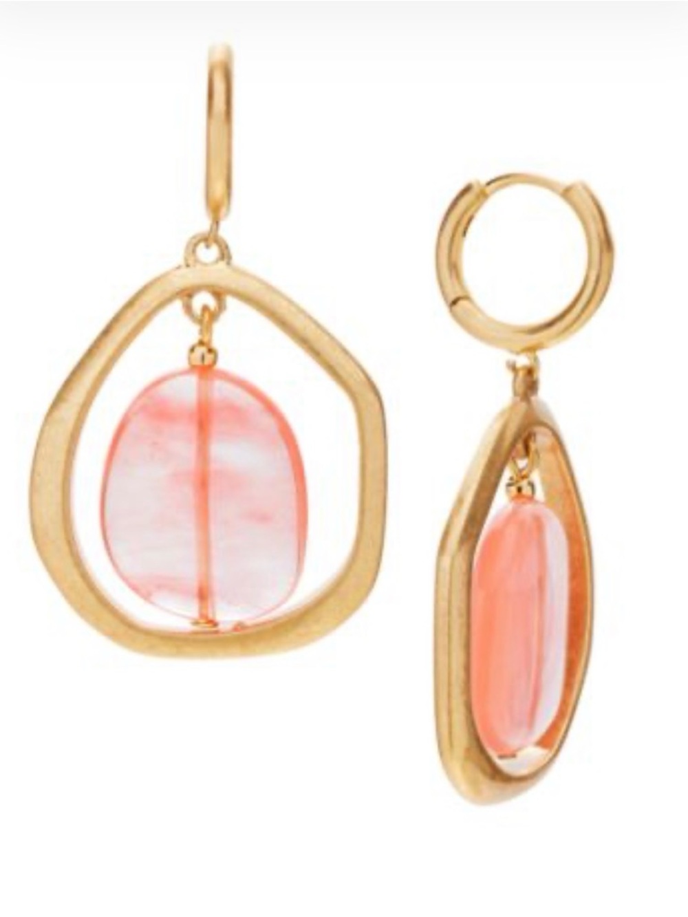 Style Co Gold-Tone Stone Orbital Charm Coral